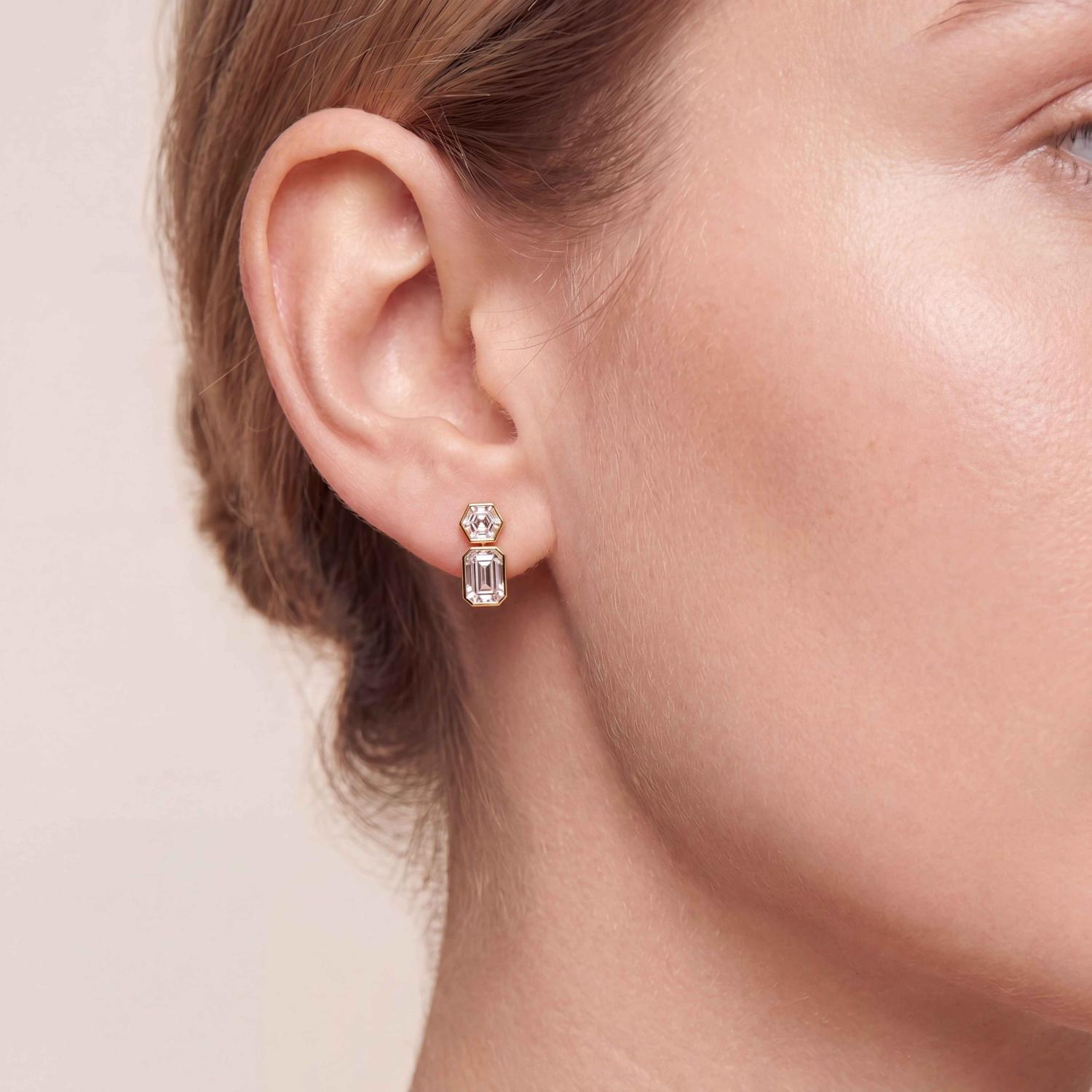14K Yellow Gold Diamond Earrings