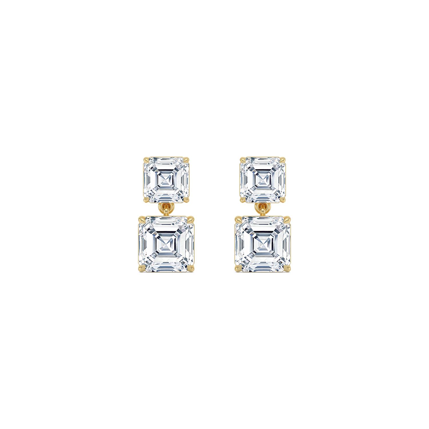 14K Yellow Gold Diamond Earrings