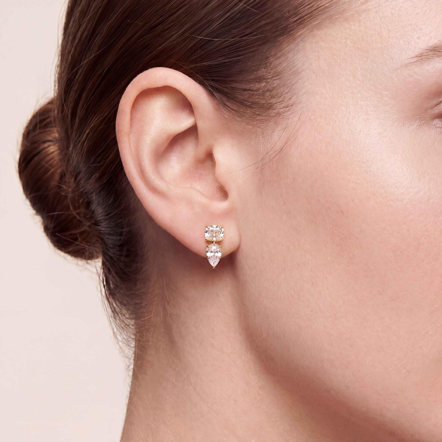 14K Yellow Gold Diamond Earrings