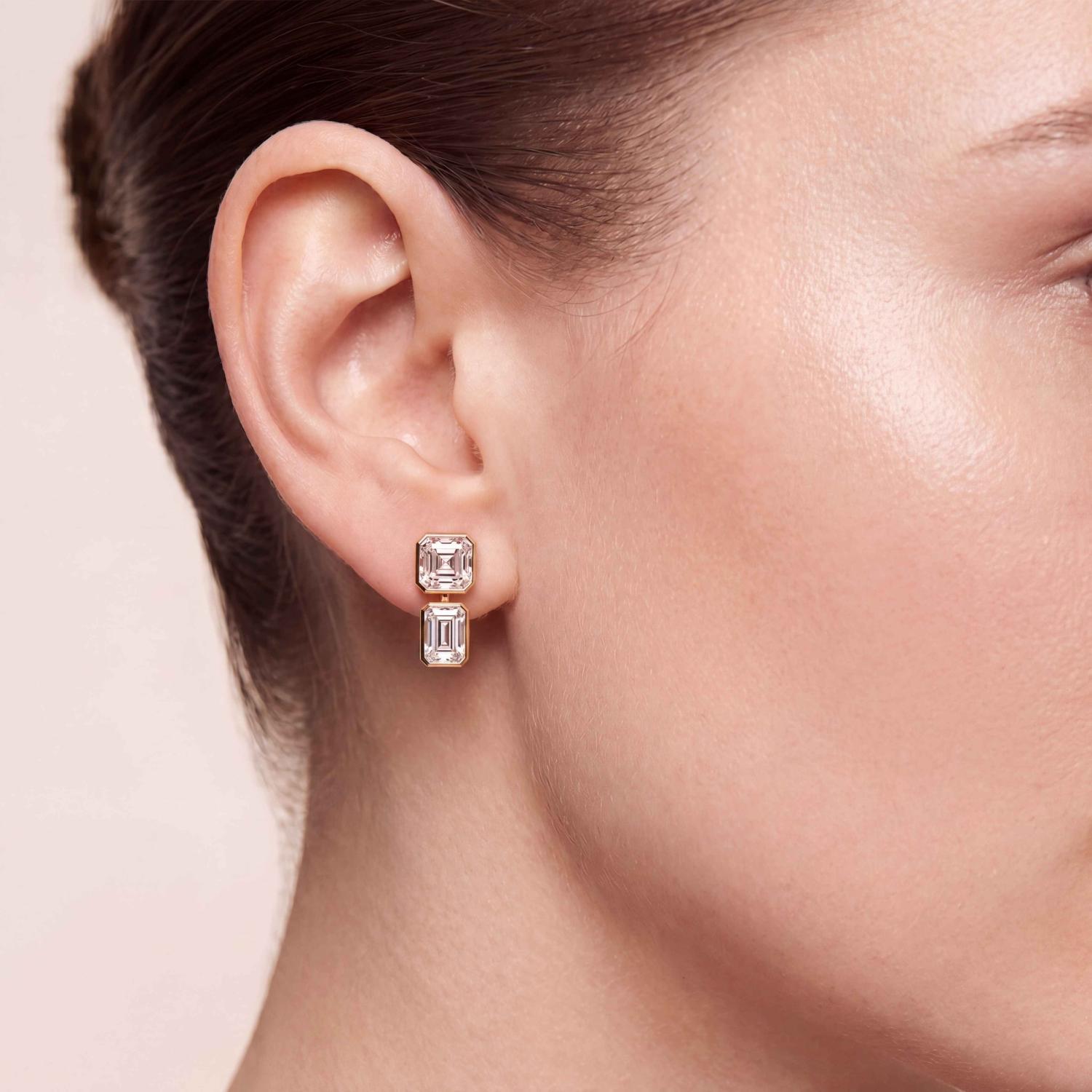 14K Yellow Gold Diamond Earrings