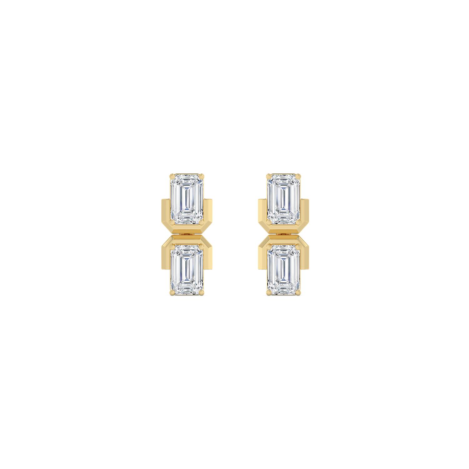 14K Yellow Gold Diamond Earrings