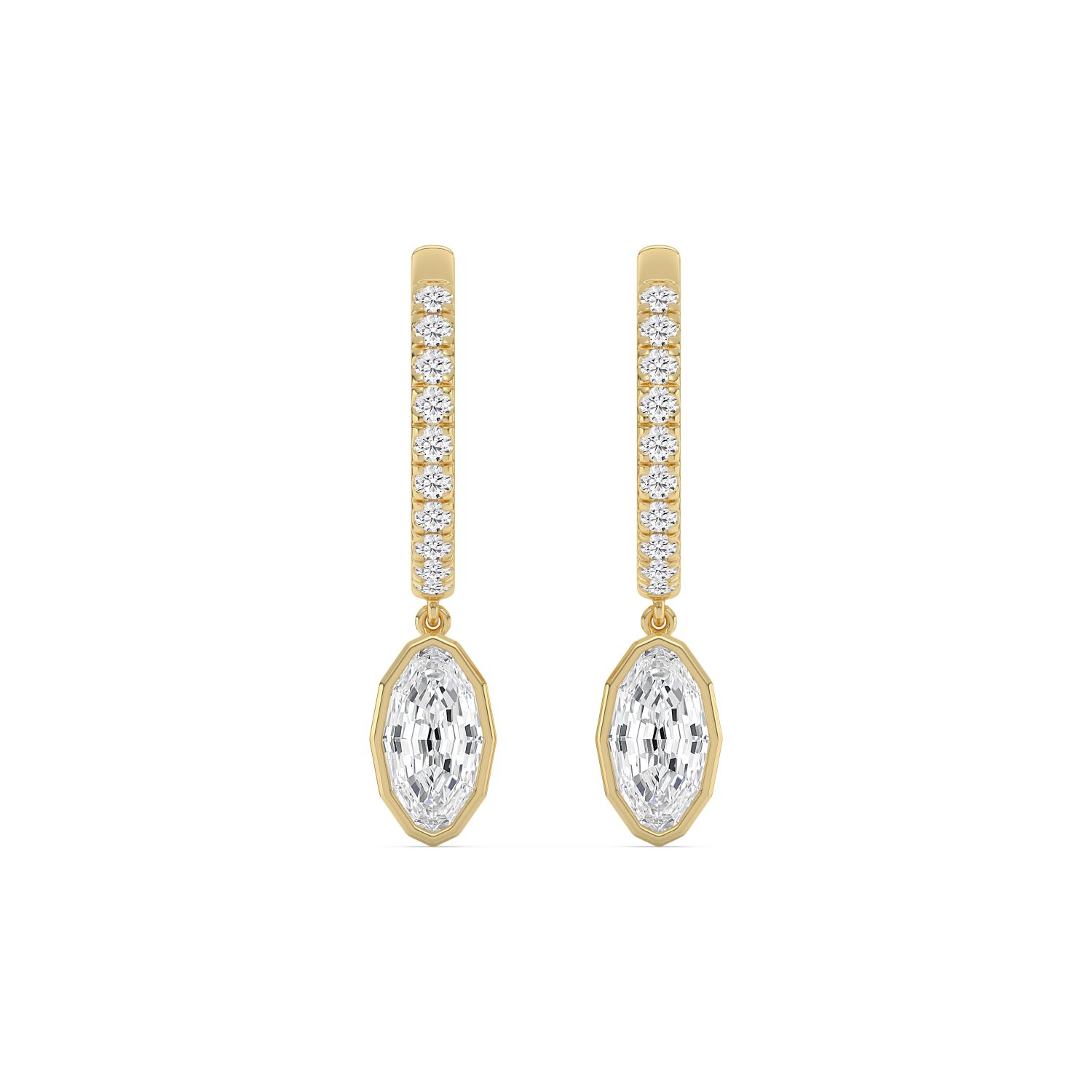 14K Yellow Gold Diamond Earrings