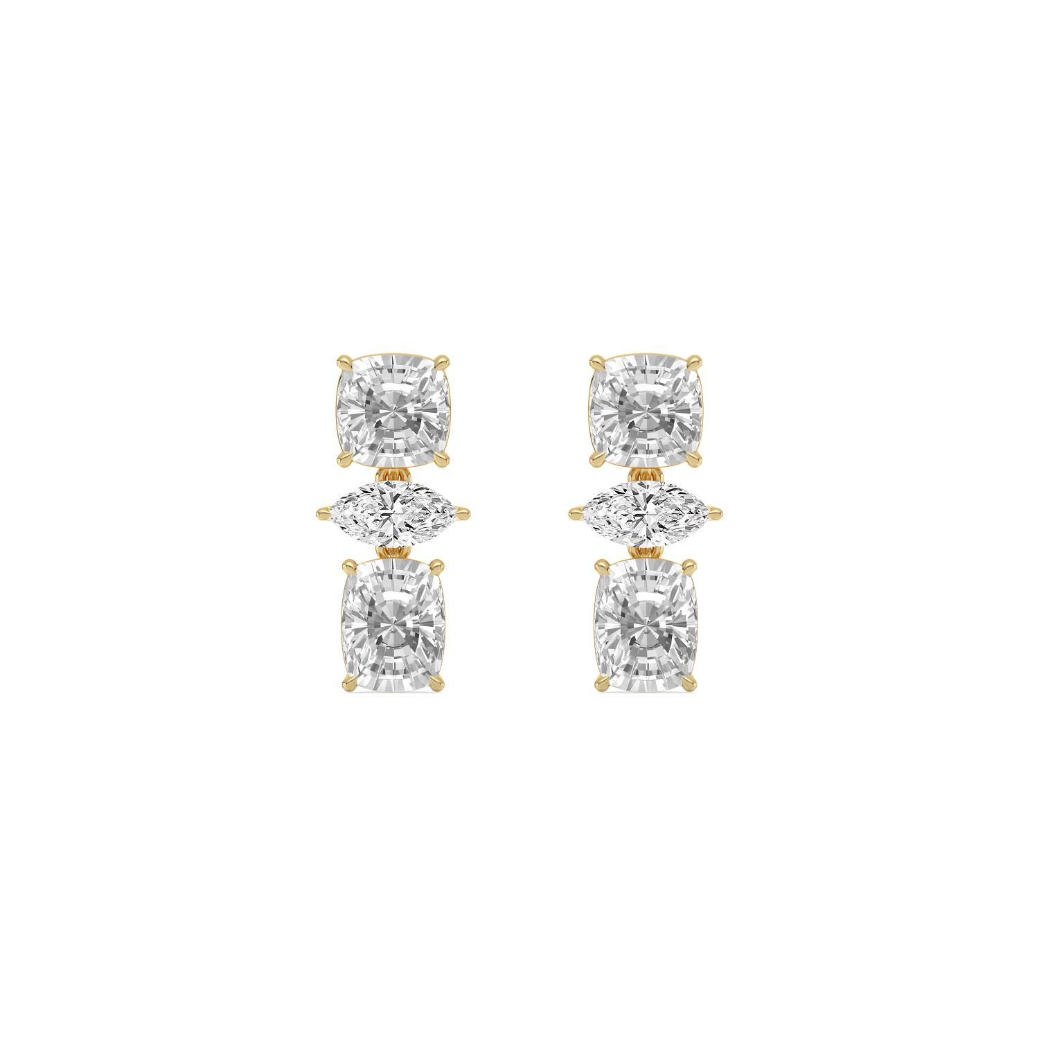 14K Yellow Gold Diamond Earrings