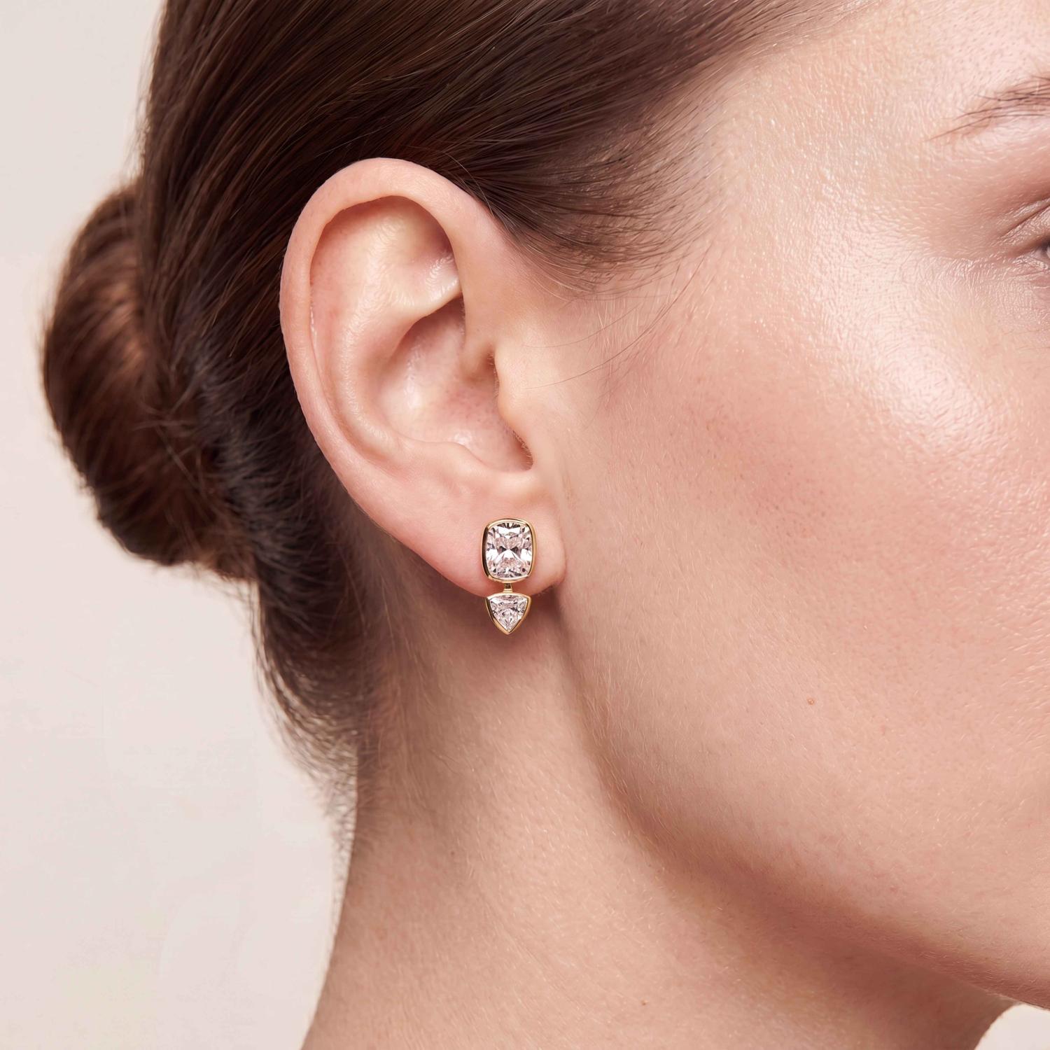 14K Yellow Gold Diamond Earrings