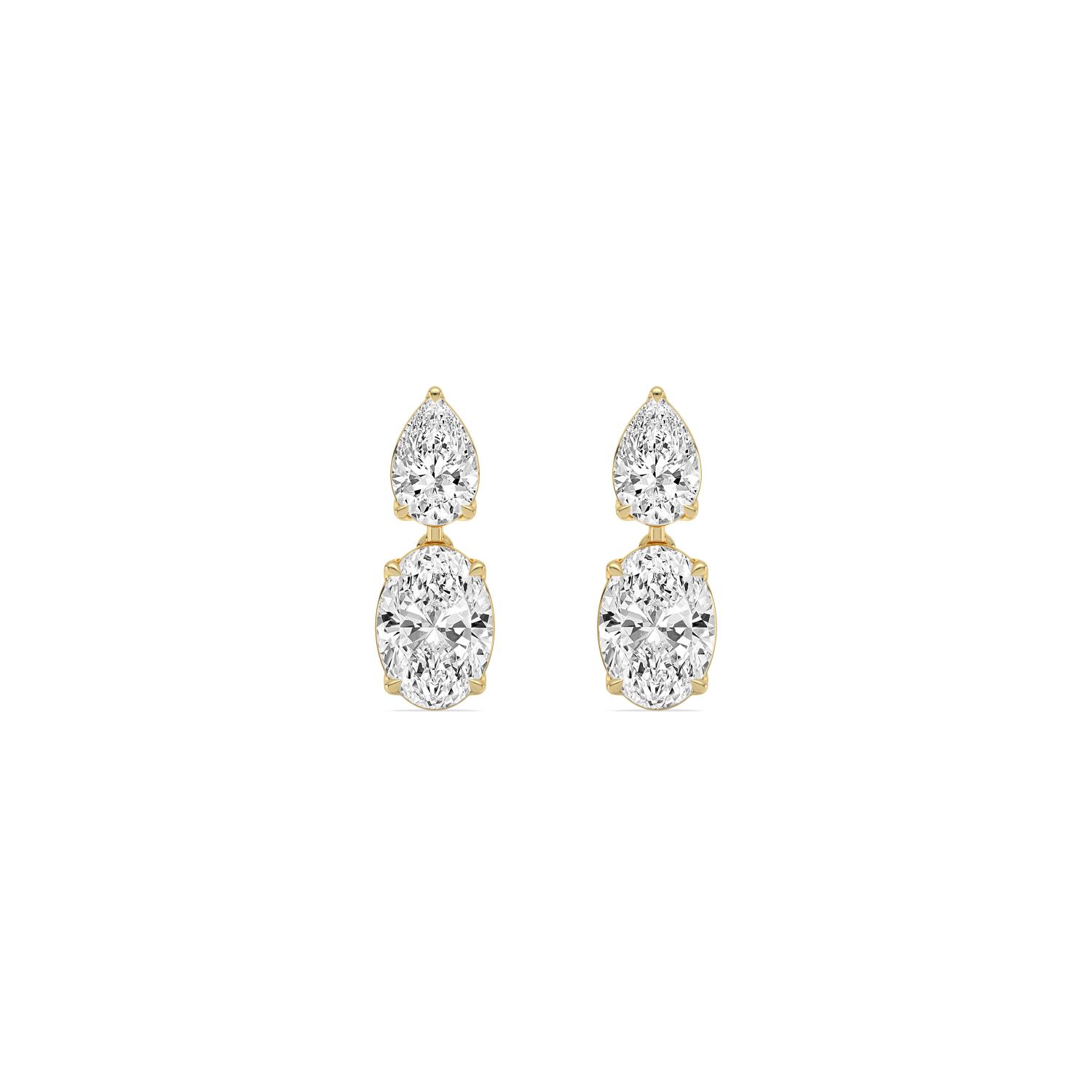 14K Yellow Gold Diamond Earrings