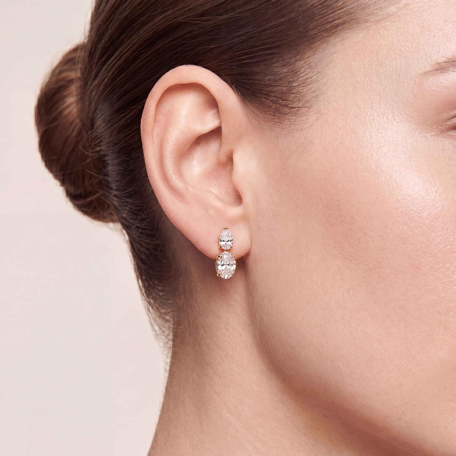 14K Yellow Gold Diamond Earrings