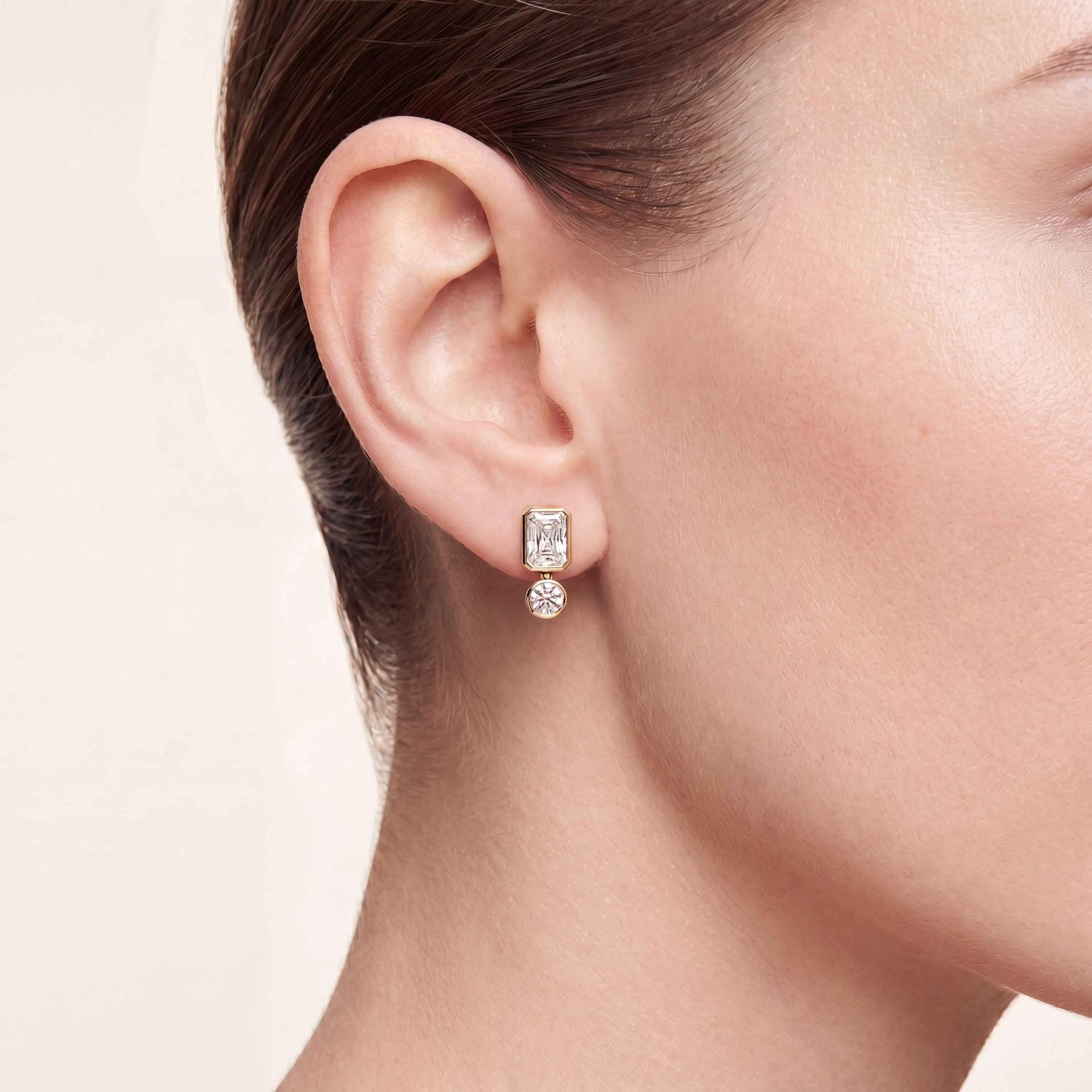 14K Yellow Gold Diamond Earrings