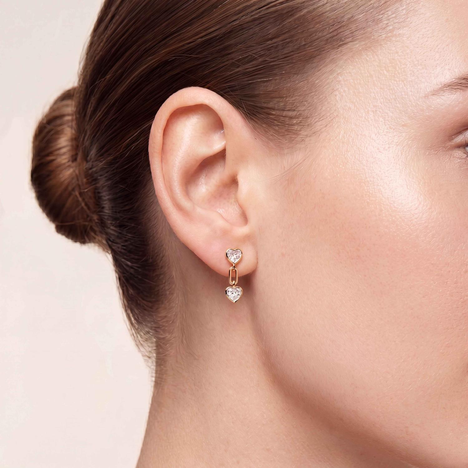 14K Yellow Gold Diamond Earrings