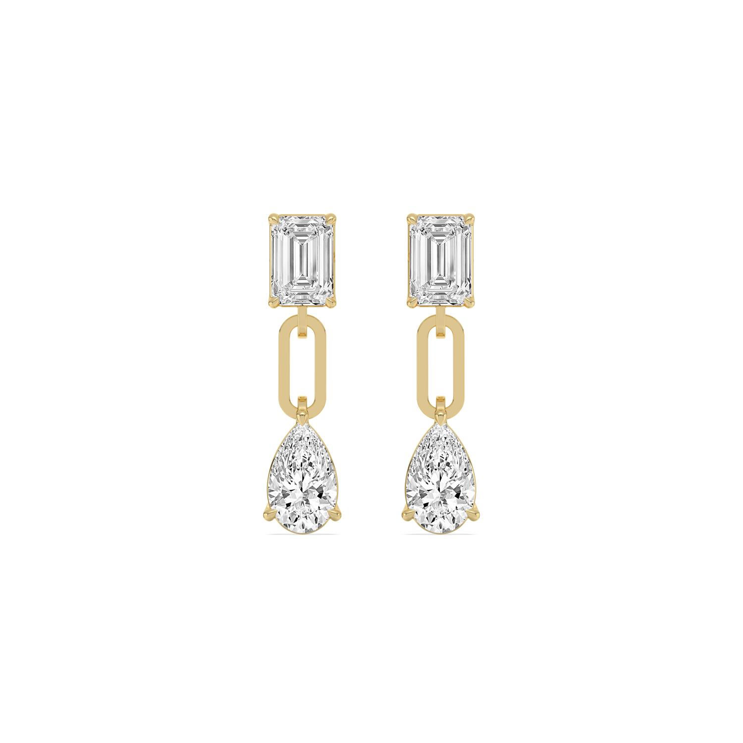 14K Yellow Gold Diamond Earrings