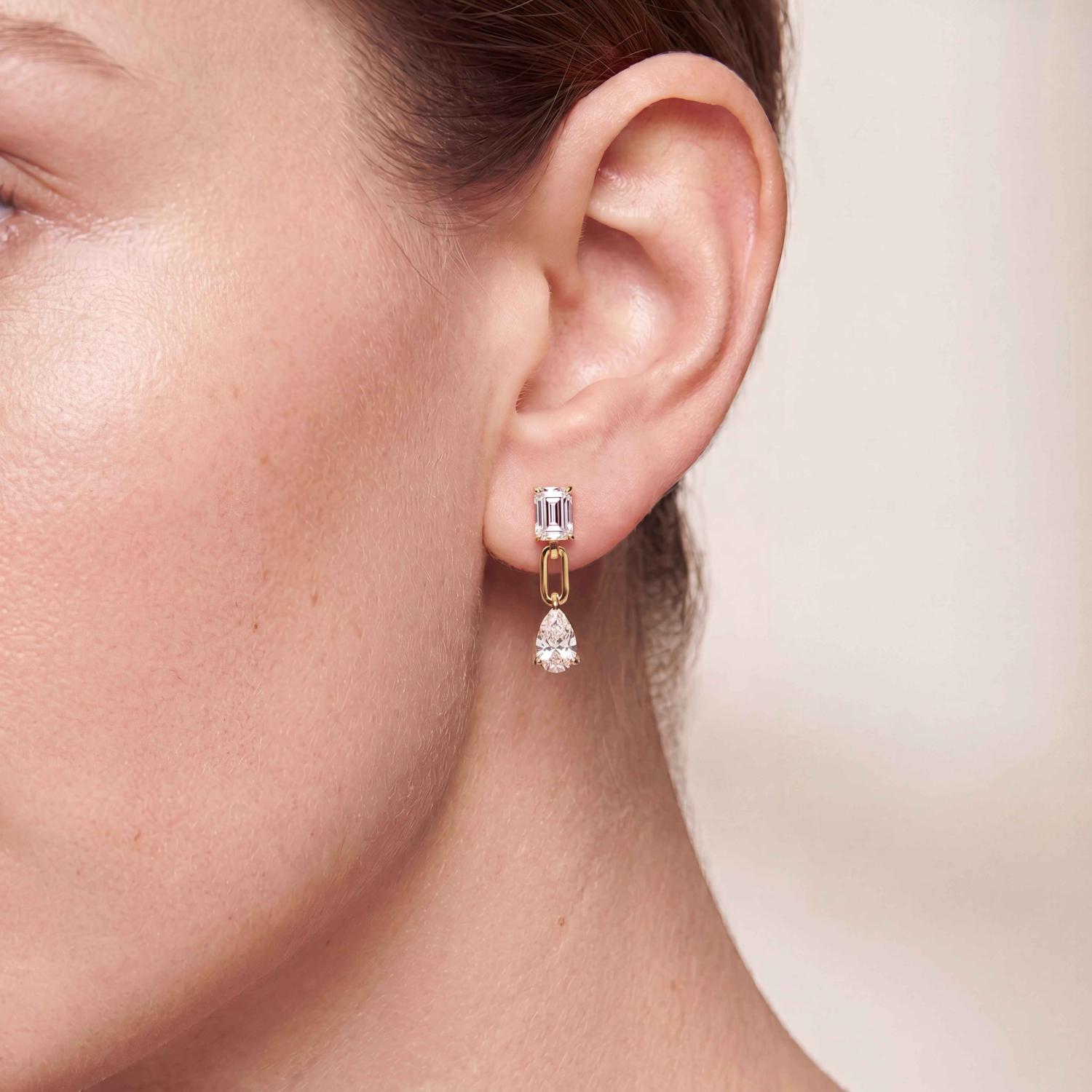 14K Yellow Gold Diamond Earrings