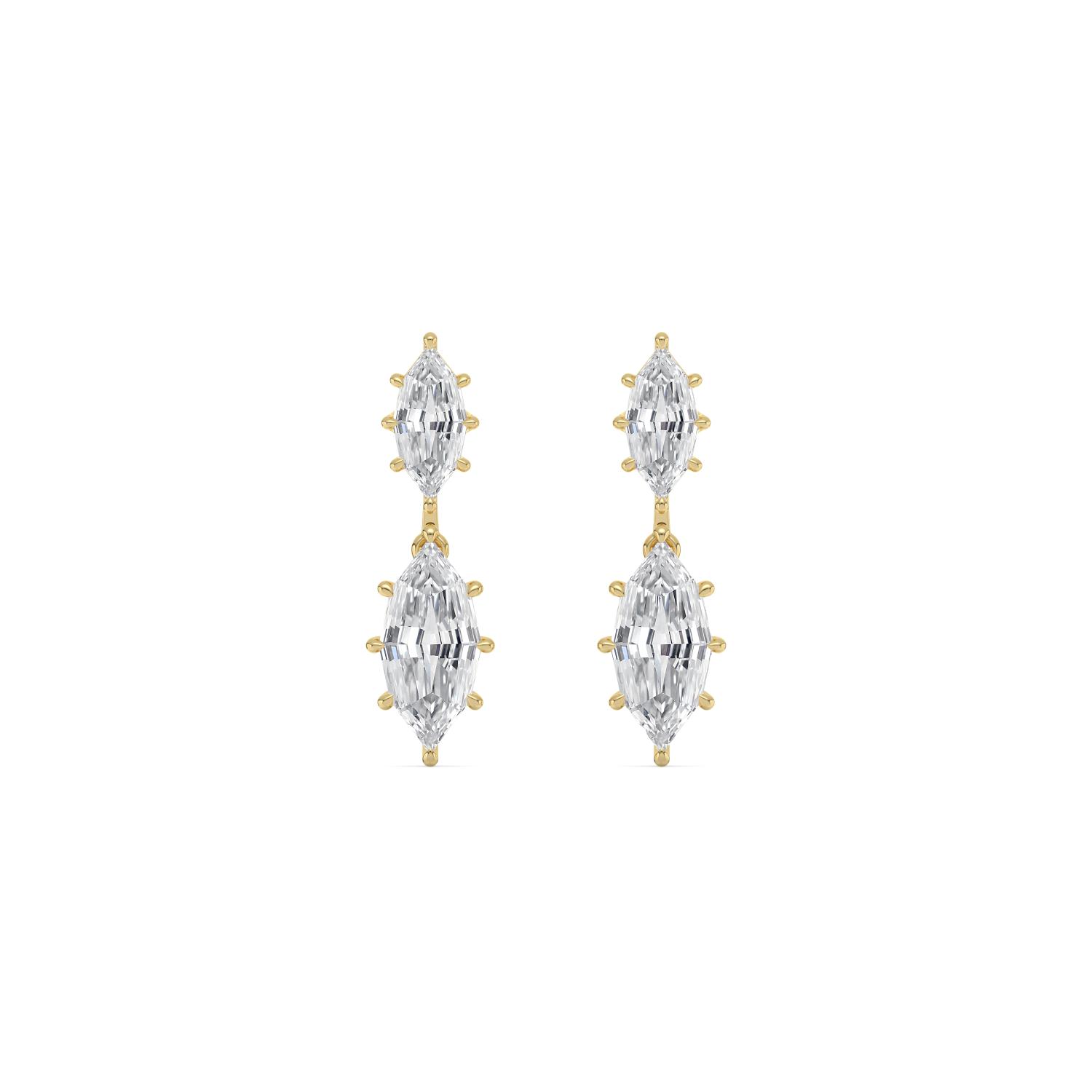 14K Yellow Gold Diamond Earrings