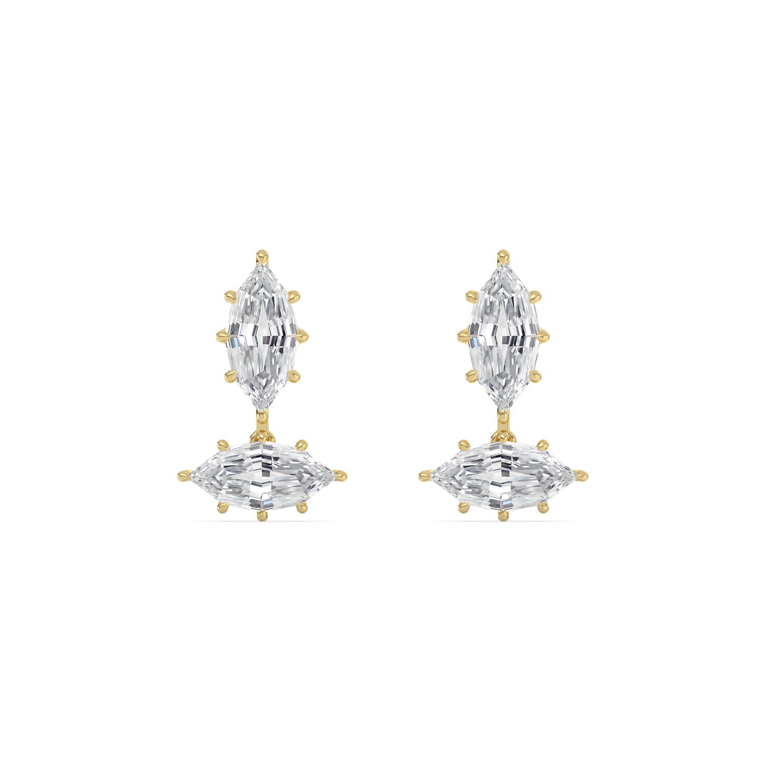 14K Yellow Gold Diamond Earrings