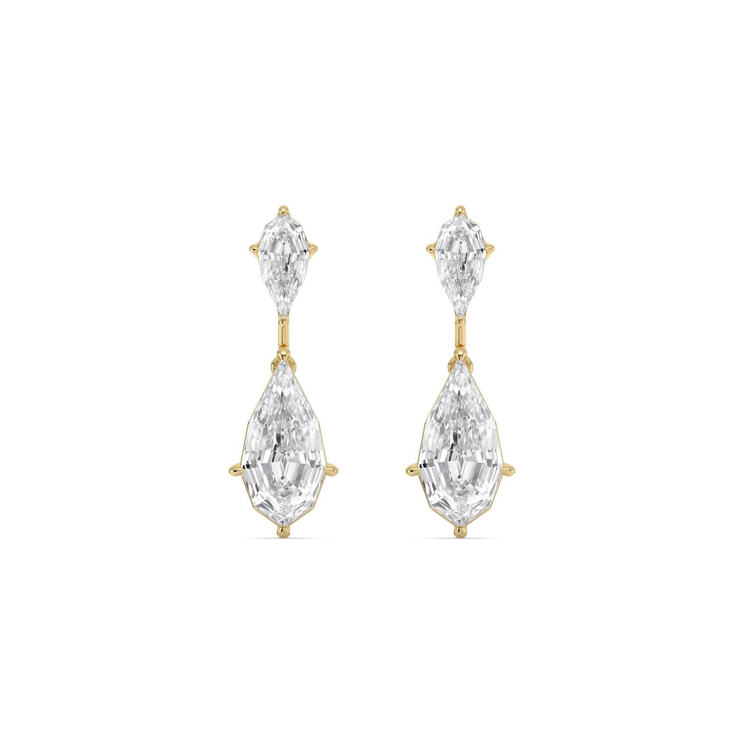 14K Yellow Gold Diamond Earrings