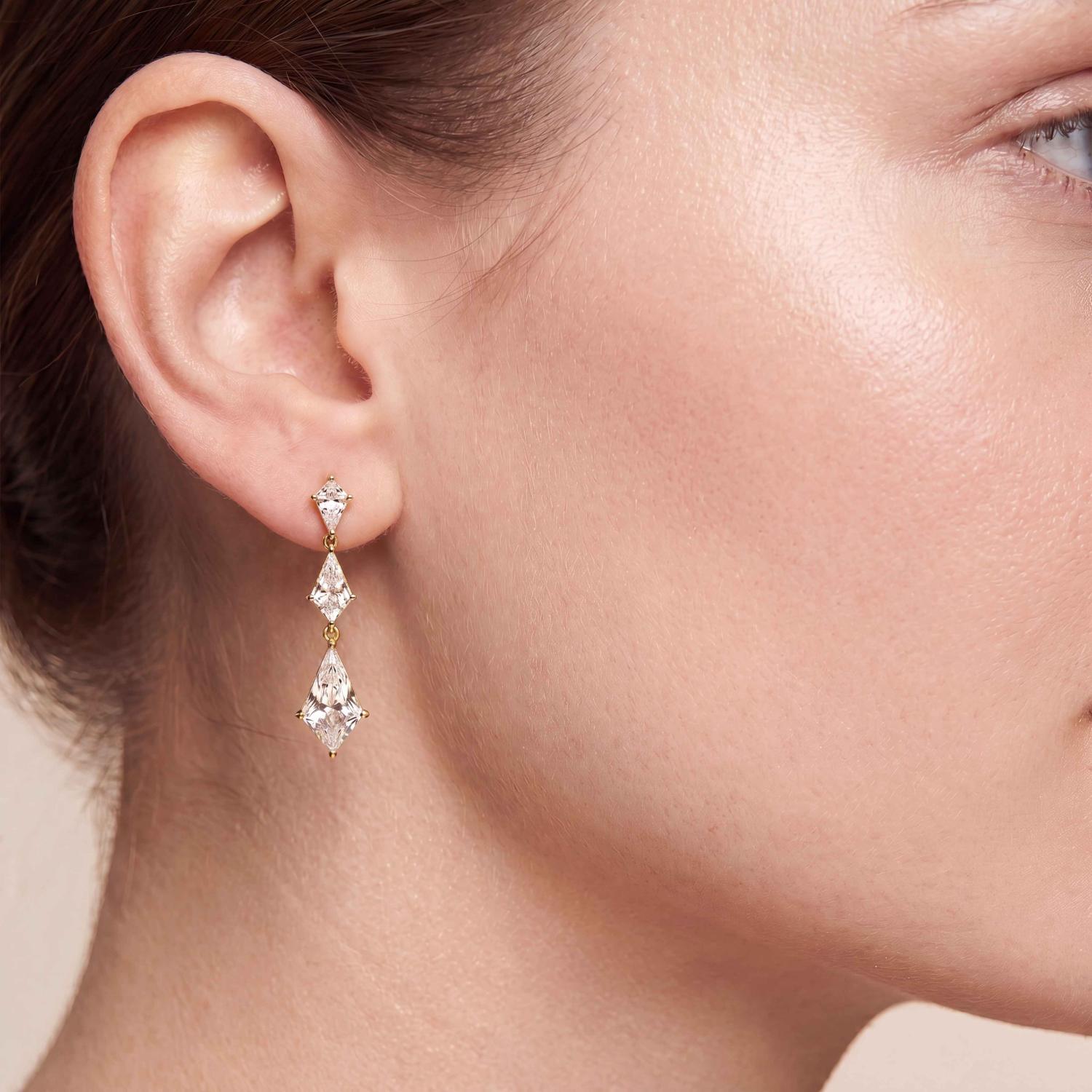 14K Yellow Gold Diamond Earrings