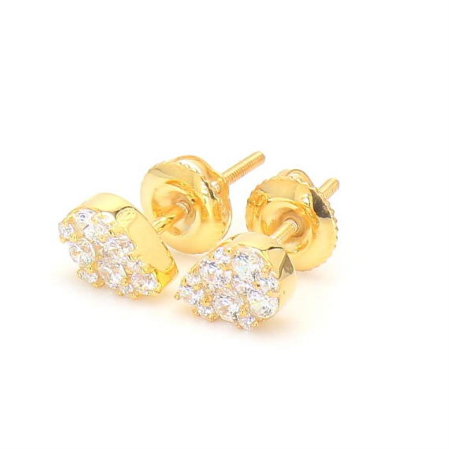 14K Yellow Gold Diamond Earrings