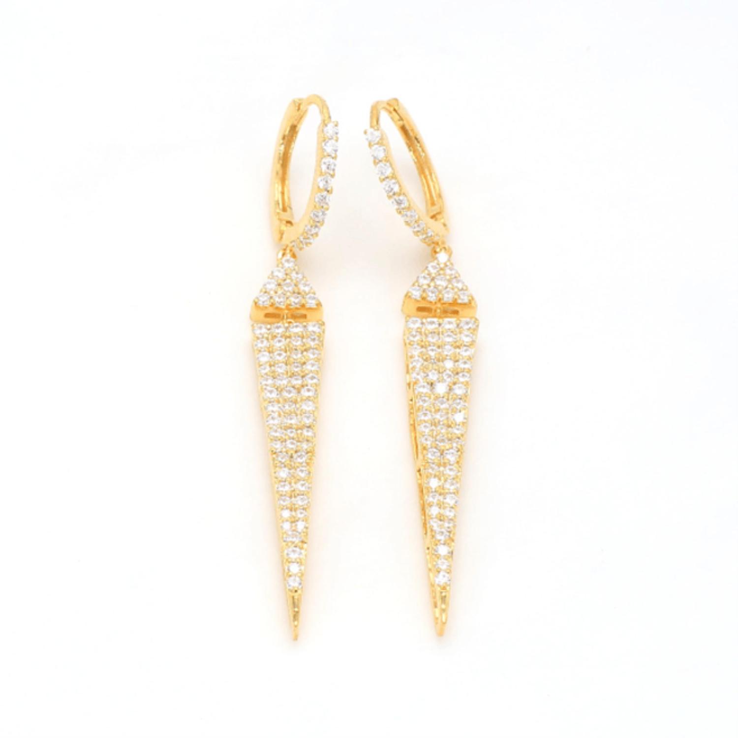 14K Yellow Gold Diamond Earrings