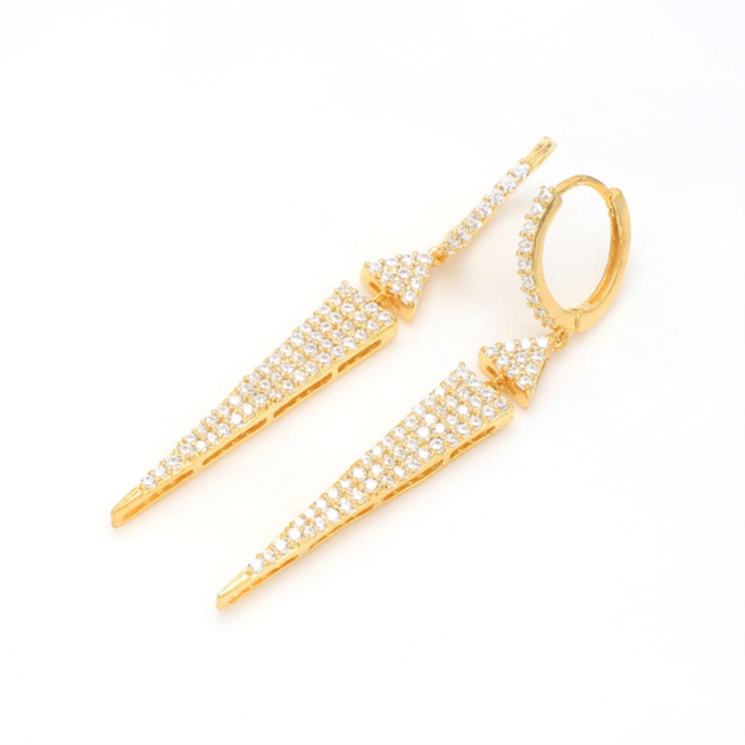 14K Yellow Gold Diamond Earrings