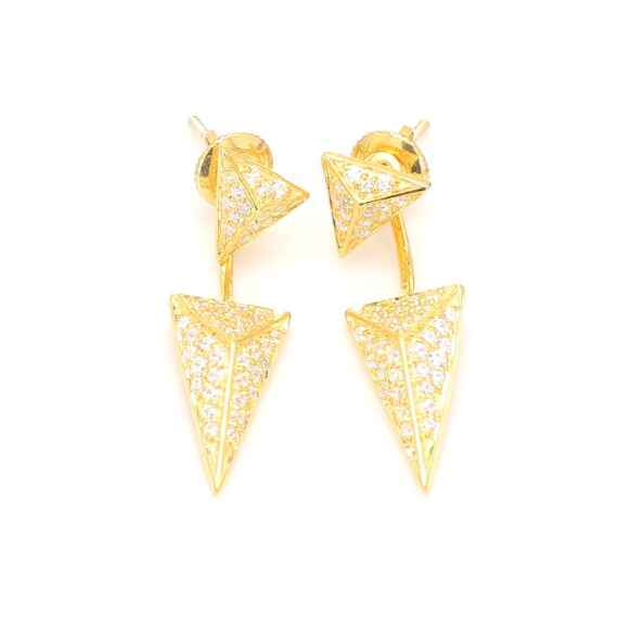 14K Yellow Gold Diamond Drop Earrings