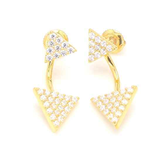 14K Yellow Gold Diamond Drop Earrings