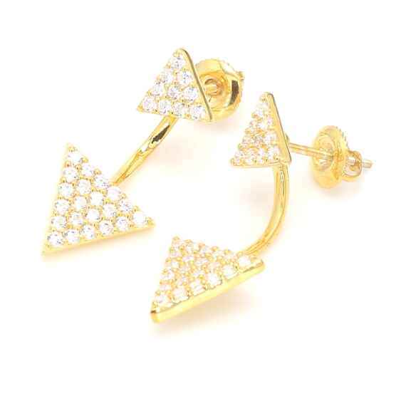 14K Yellow Gold Diamond Drop Earrings