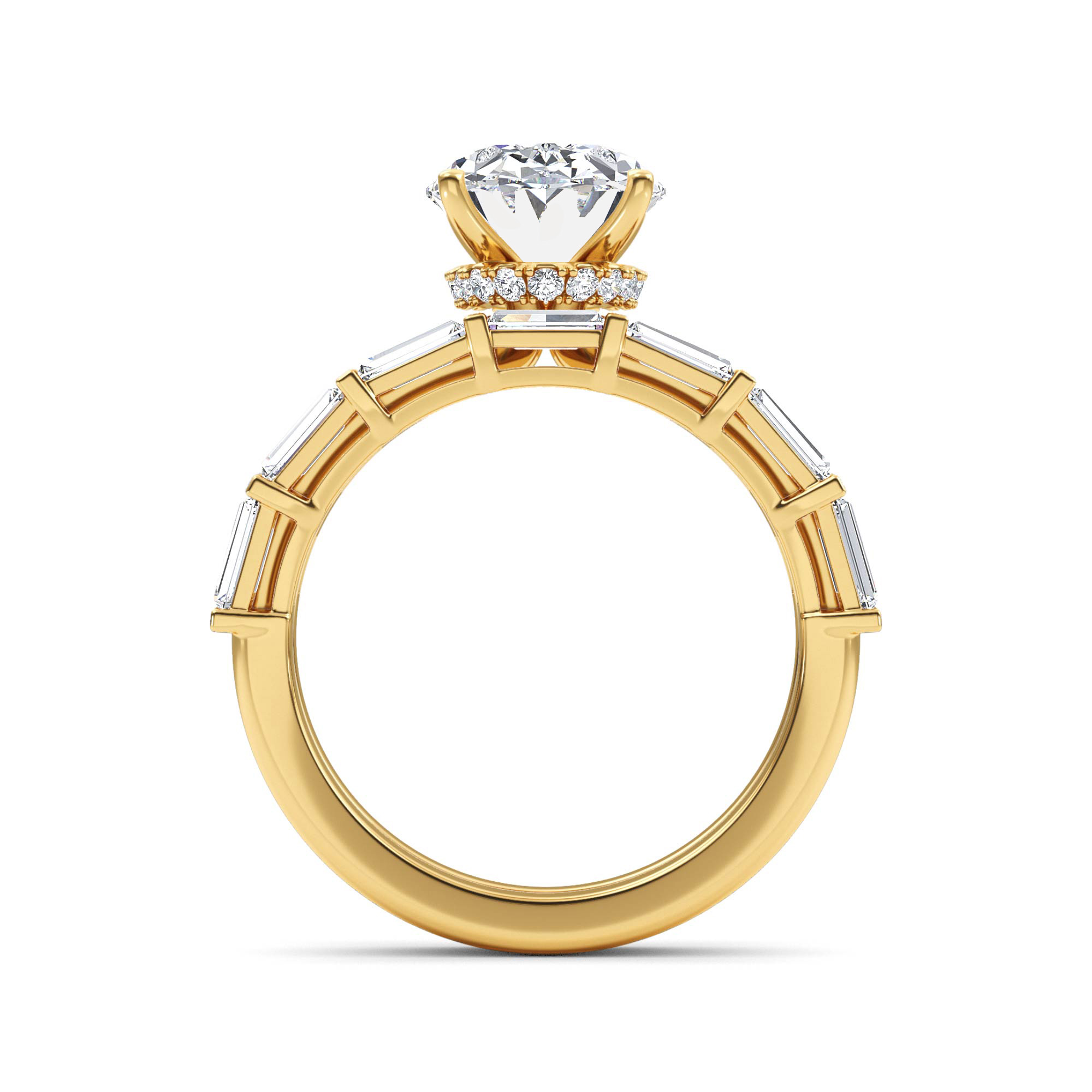 14K Yellow Gold Diamond Engagement Ring