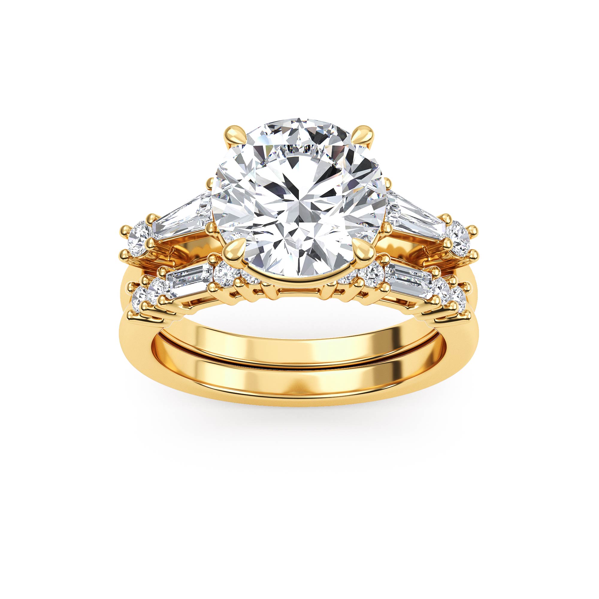 14K Yellow Gold Diamond Engagement Ring