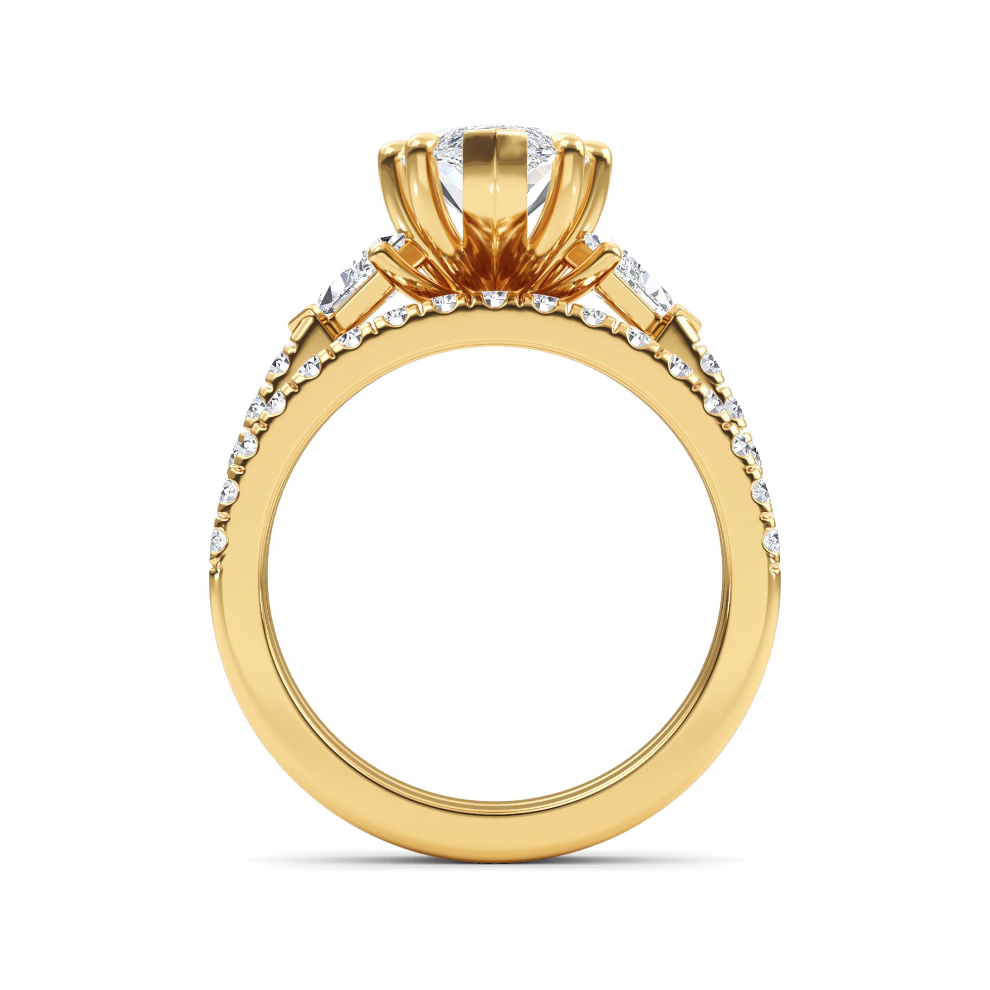 14K Yellow Gold Diamond Engagement Ring