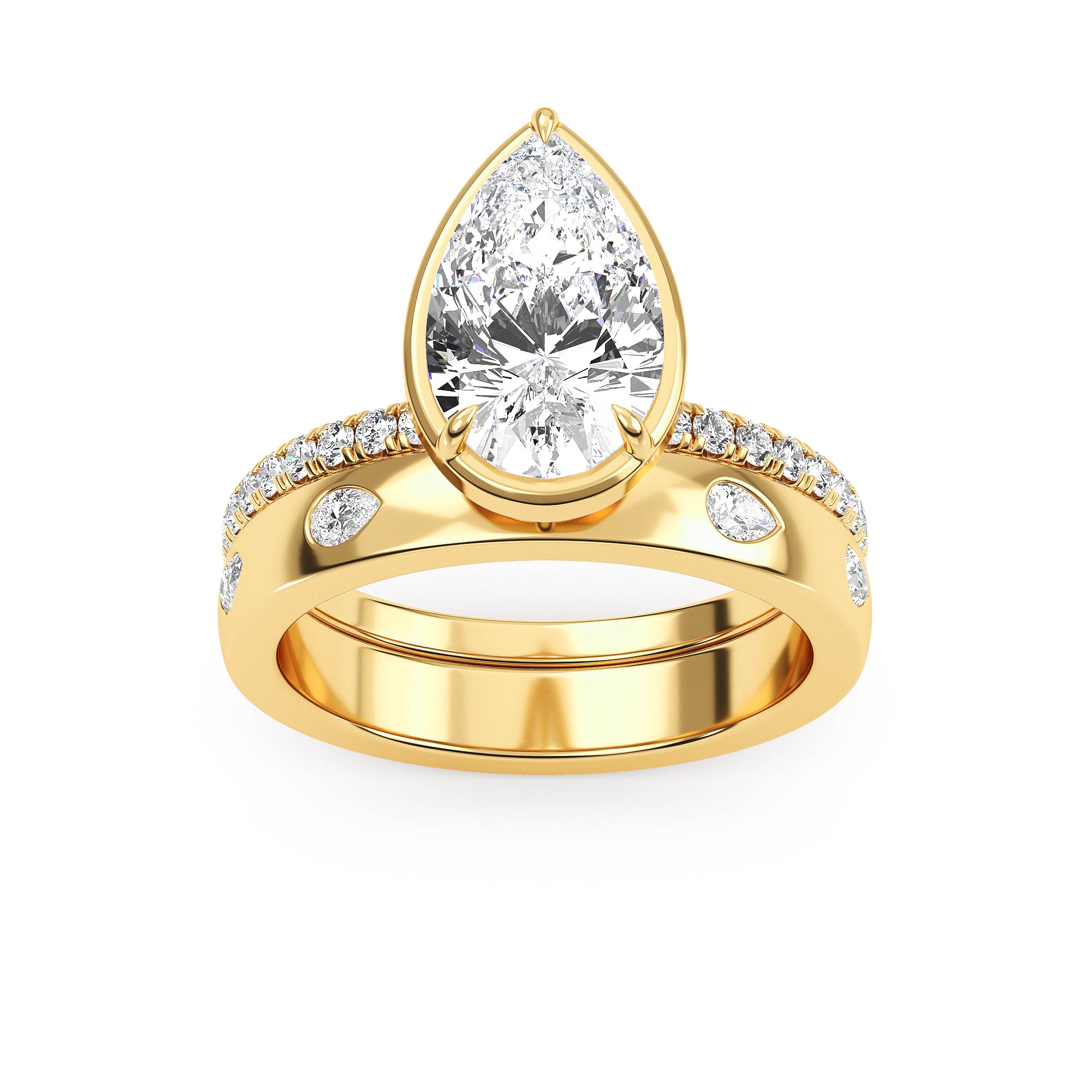 14K Yellow Gold Diamond Engagement Ring