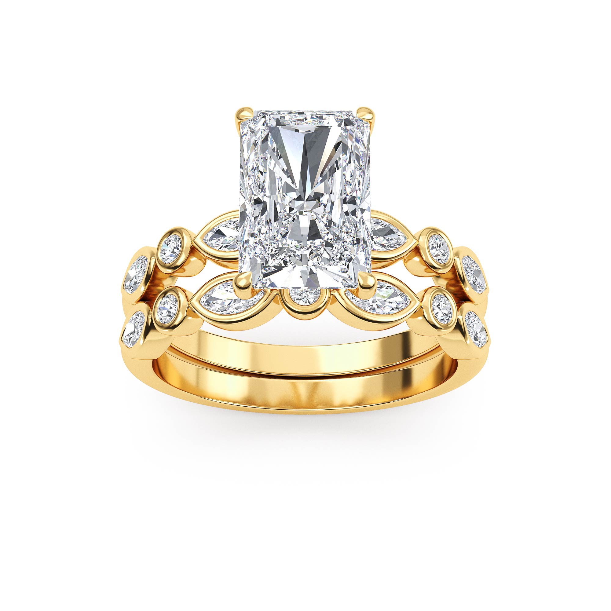 14K Yellow Gold Diamond Engagement Ring