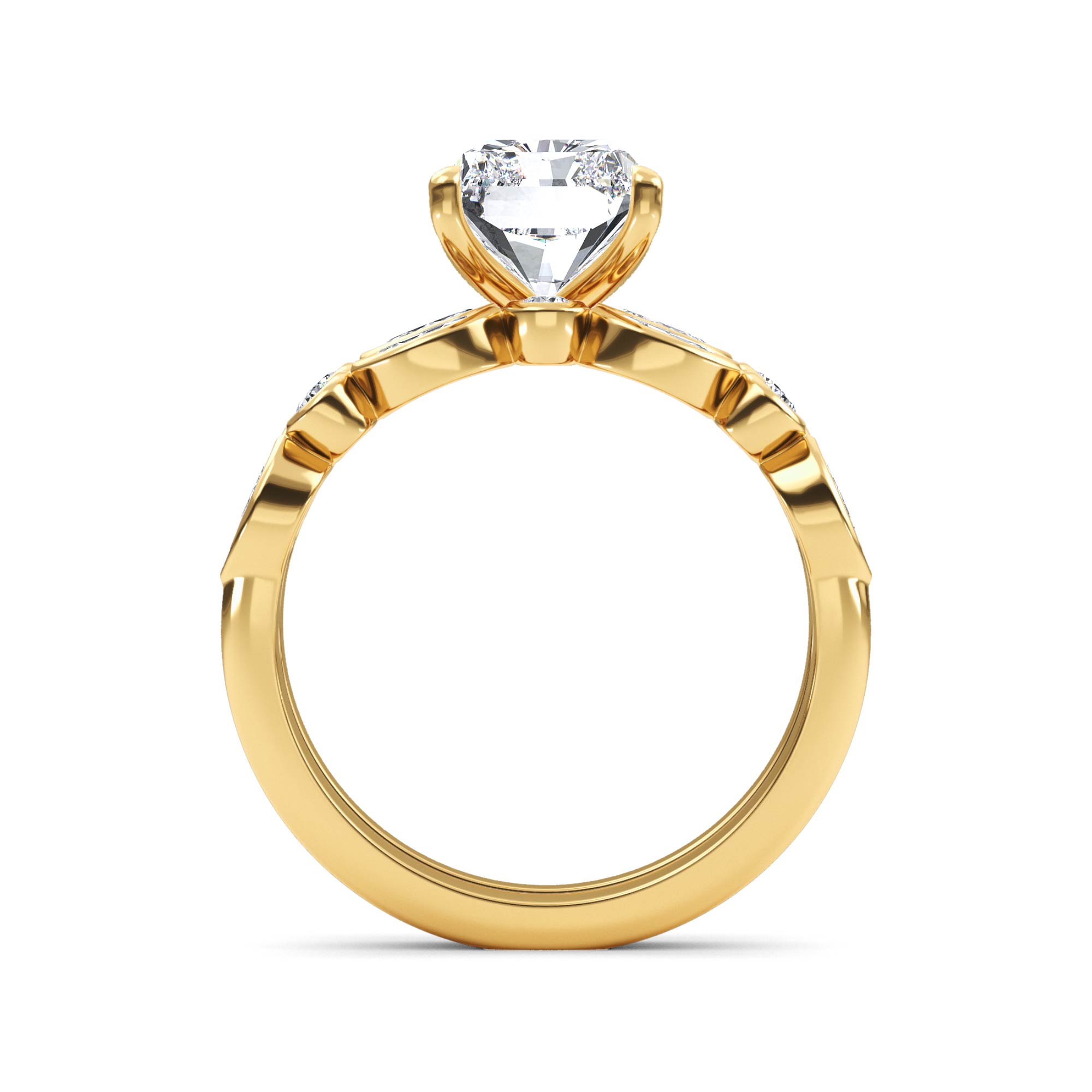 14K Yellow Gold Diamond Engagement Ring