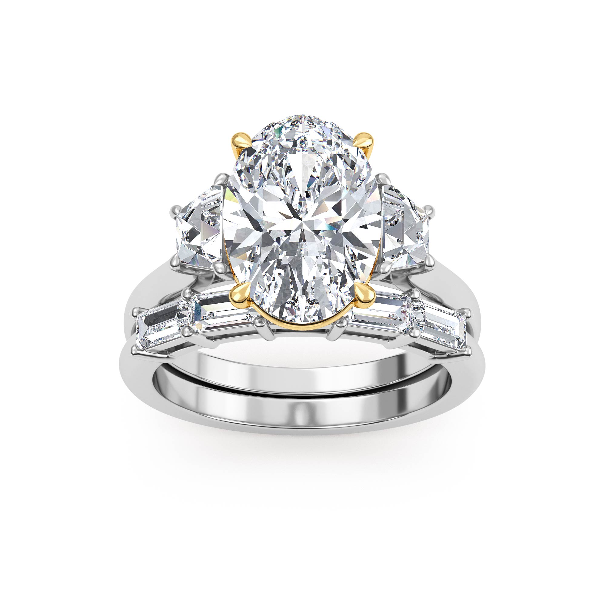 14K Yellow Gold Diamond Engagement Ring _D
