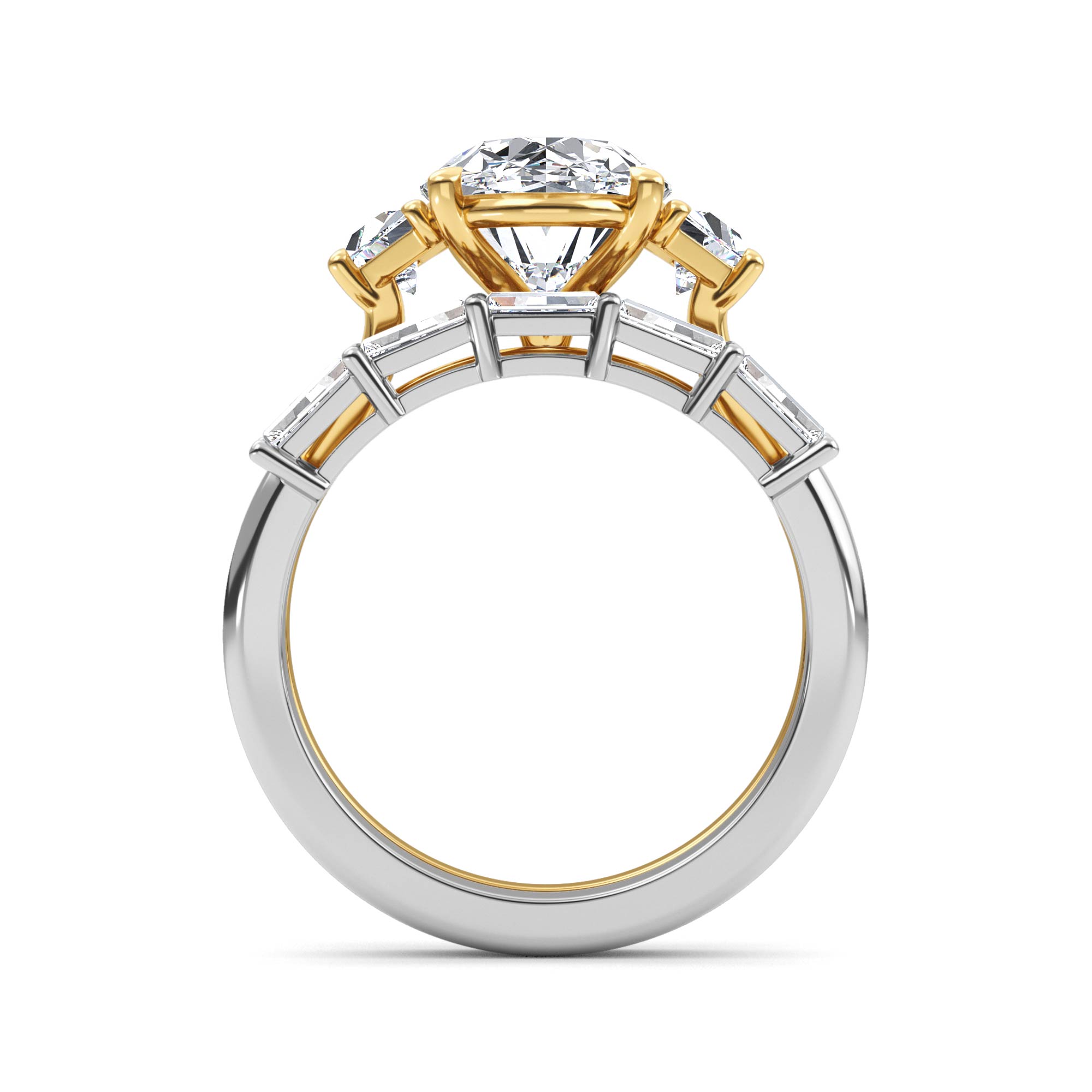 14K Yellow Gold Diamond Engagement Ring _D
