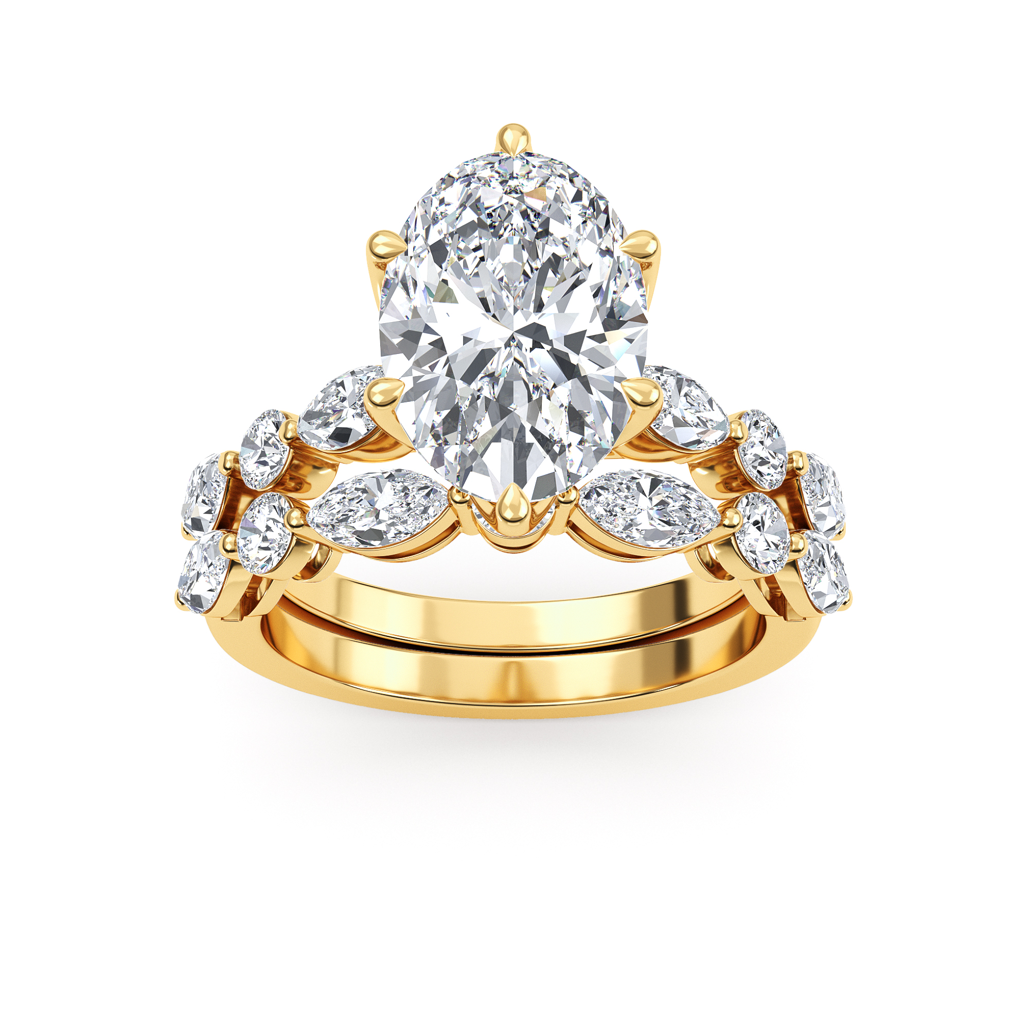 14K Yellow Gold Diamond Engagement Ring
