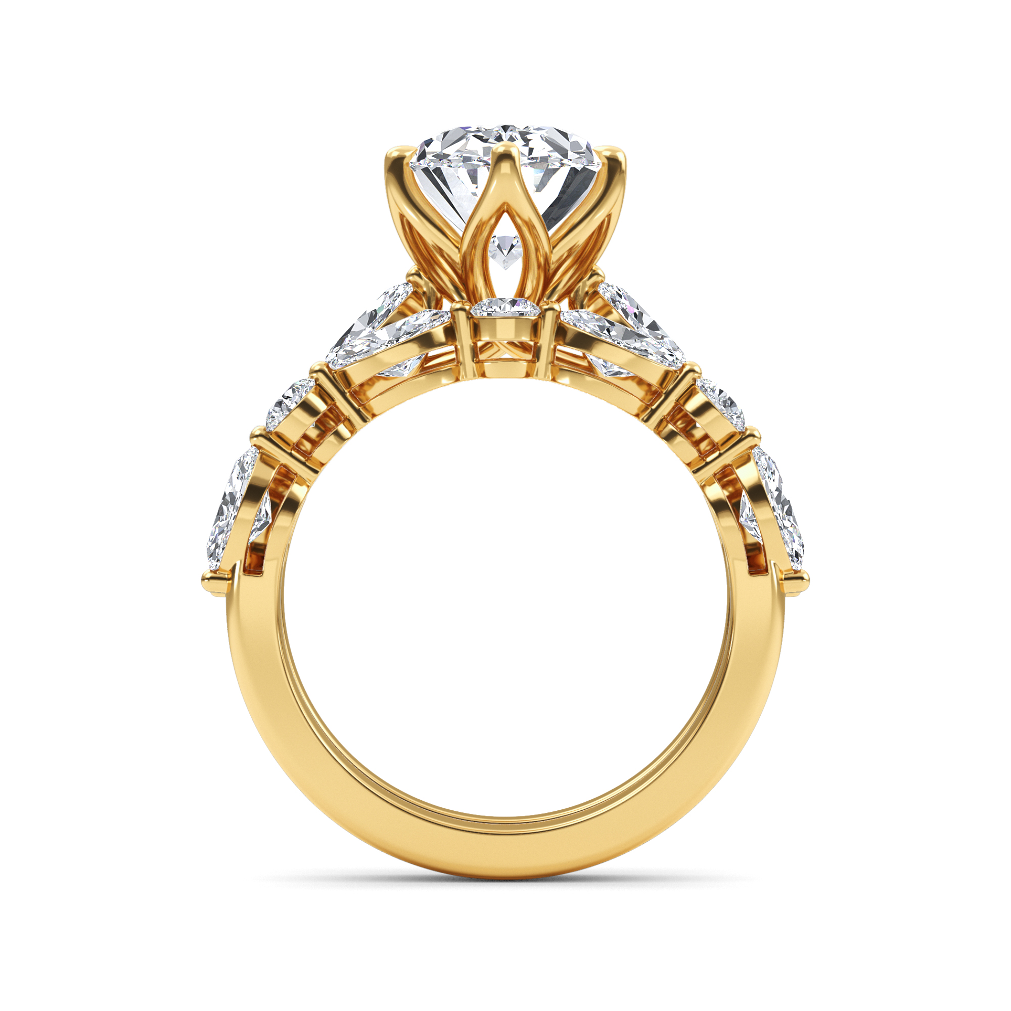 14K Yellow Gold Diamond Engagement Ring
