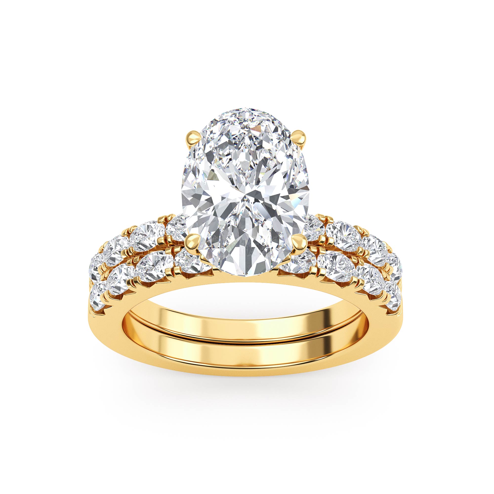 14K Yellow Gold Diamond Engagement Ring _D
