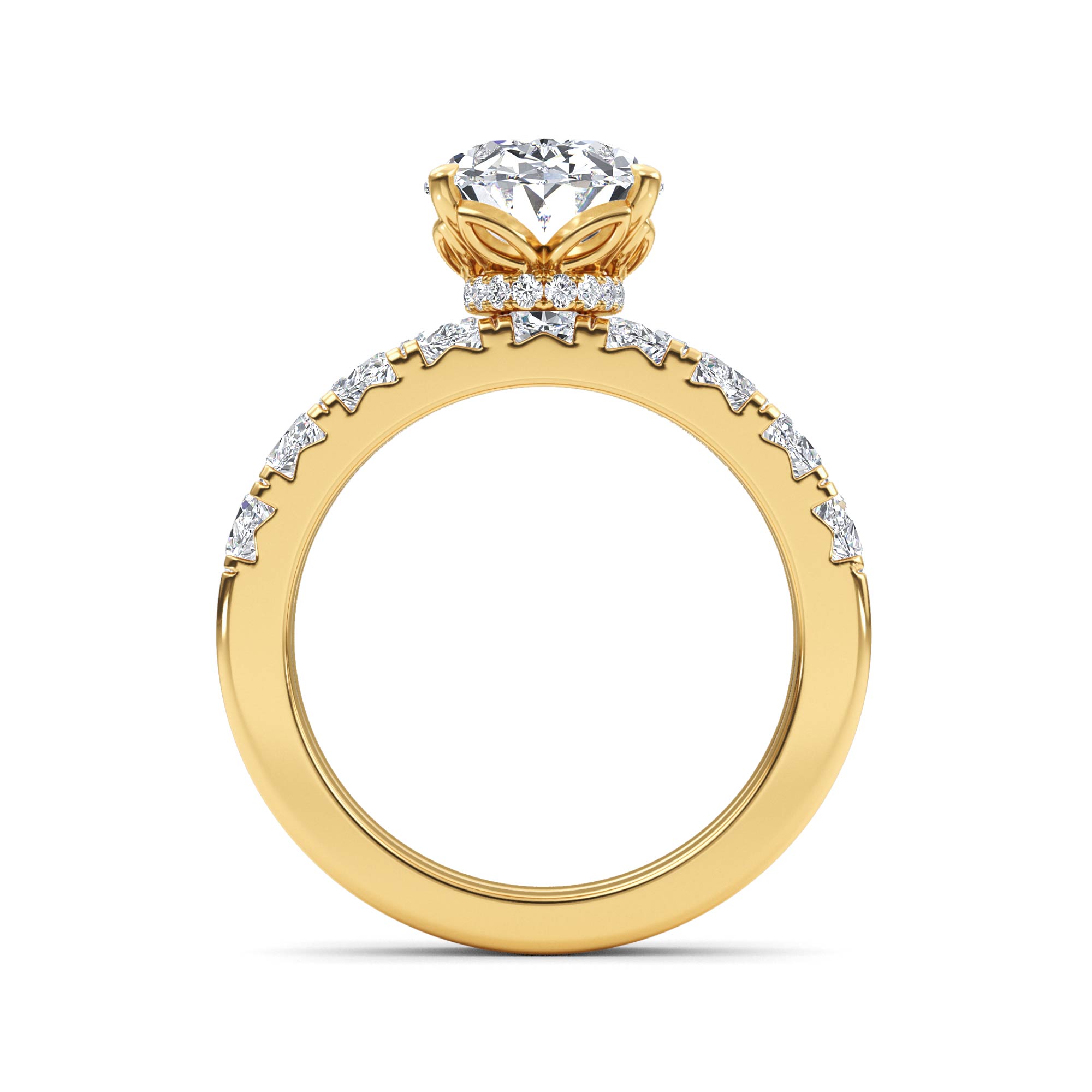 14K Yellow Gold Diamond Engagement Ring _D