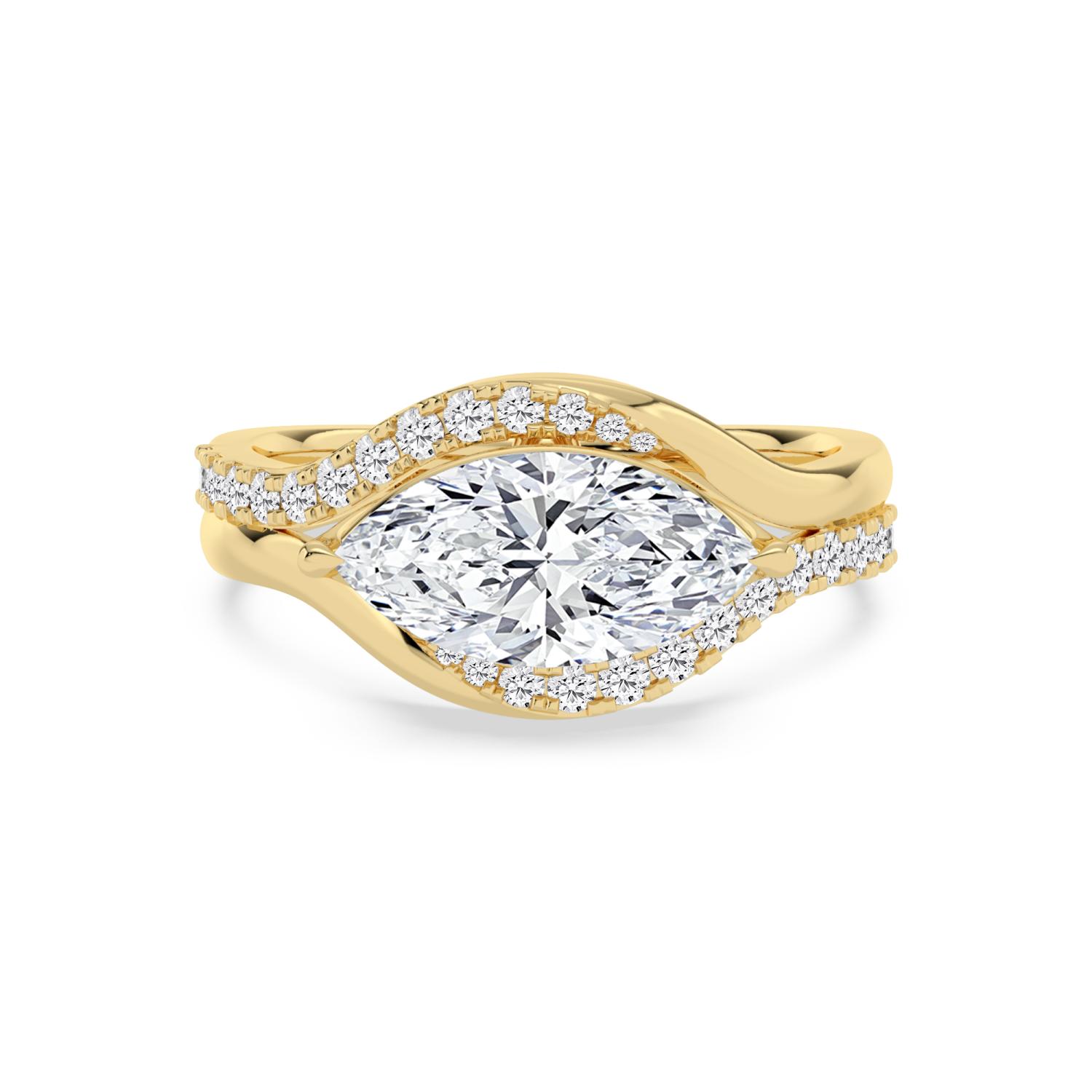 14K Yellow Gold Diamond Engagement Rings