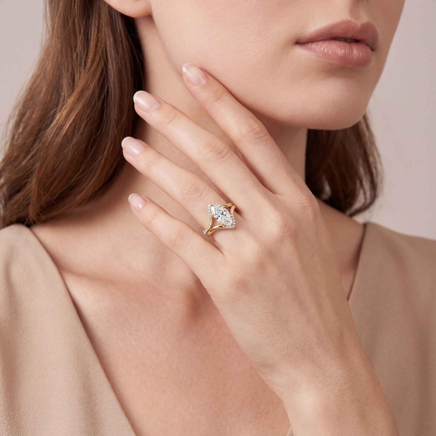 14K Yellow Gold Diamond Engagement Rings