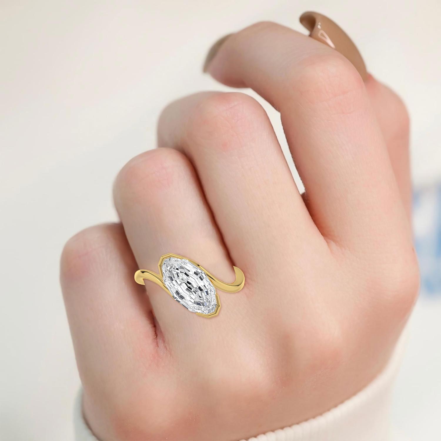 14K Yellow Gold Diamond Engagement Rings