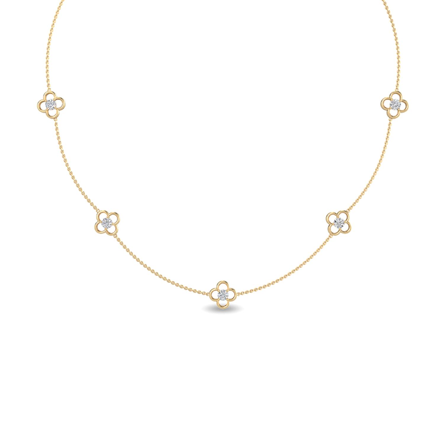14K Yellow Gold Diamond Necklace