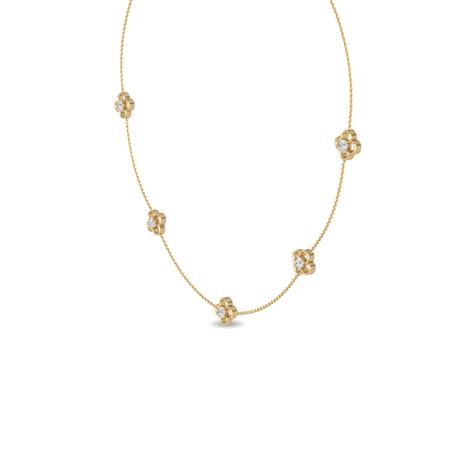14K Yellow Gold Diamond Necklace