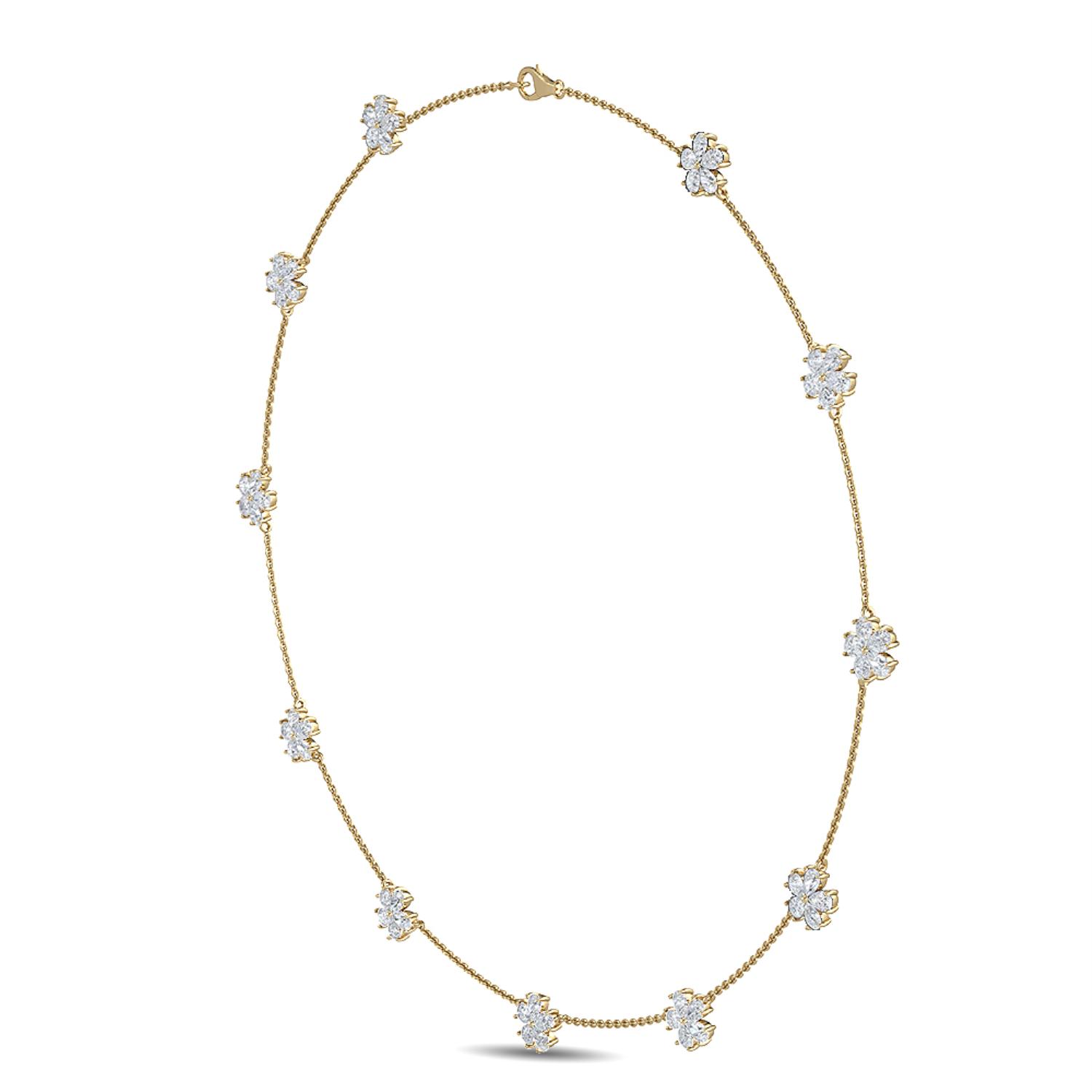 14K Yellow Gold Diamond Necklace
