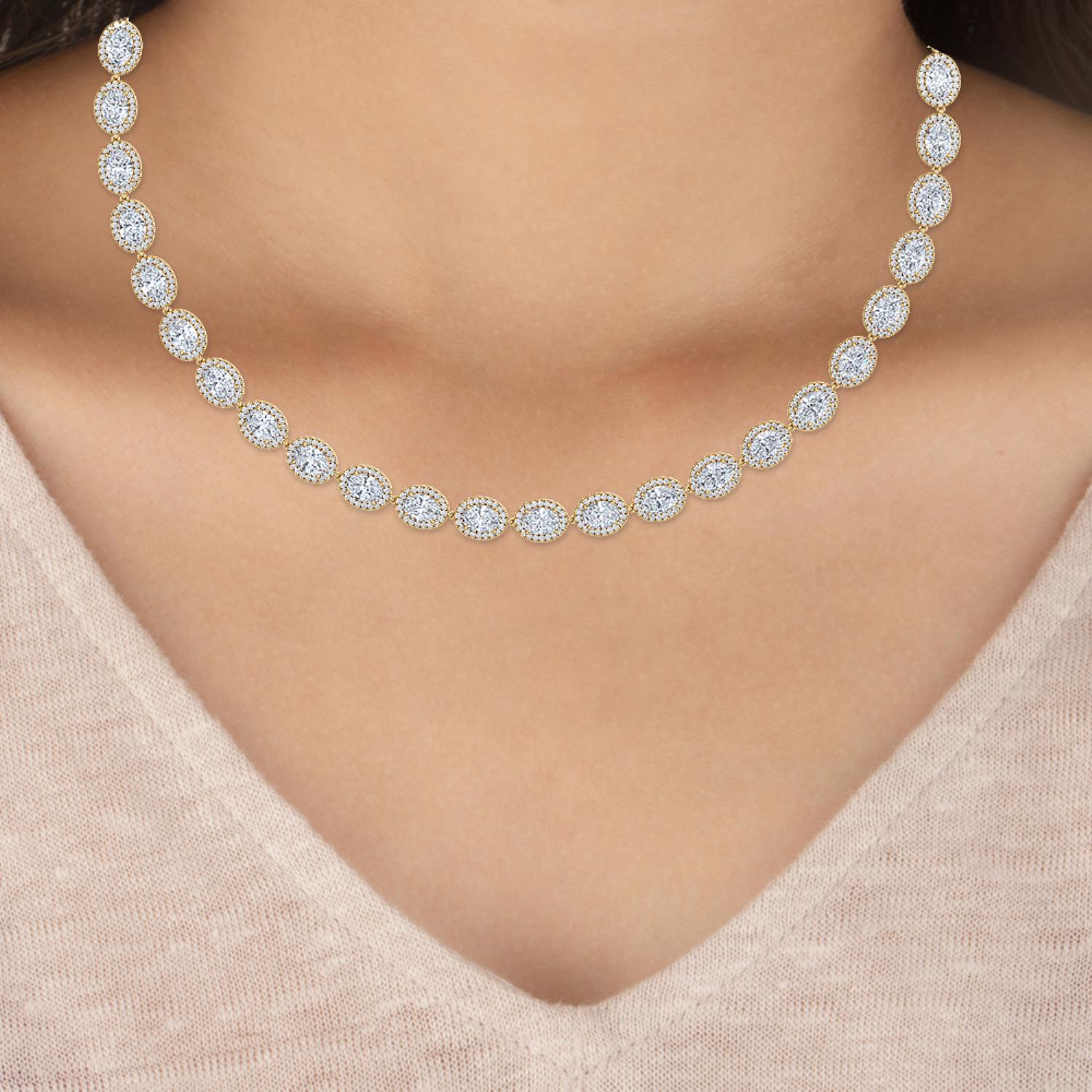 14K Yellow Gold Diamond Necklace