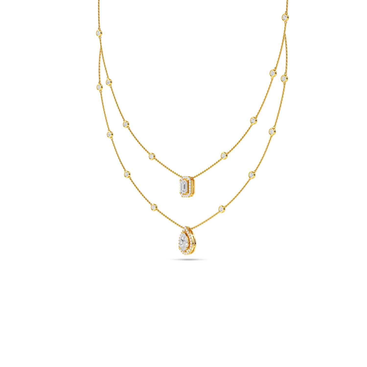 14K Yellow Gold Diamond Necklace