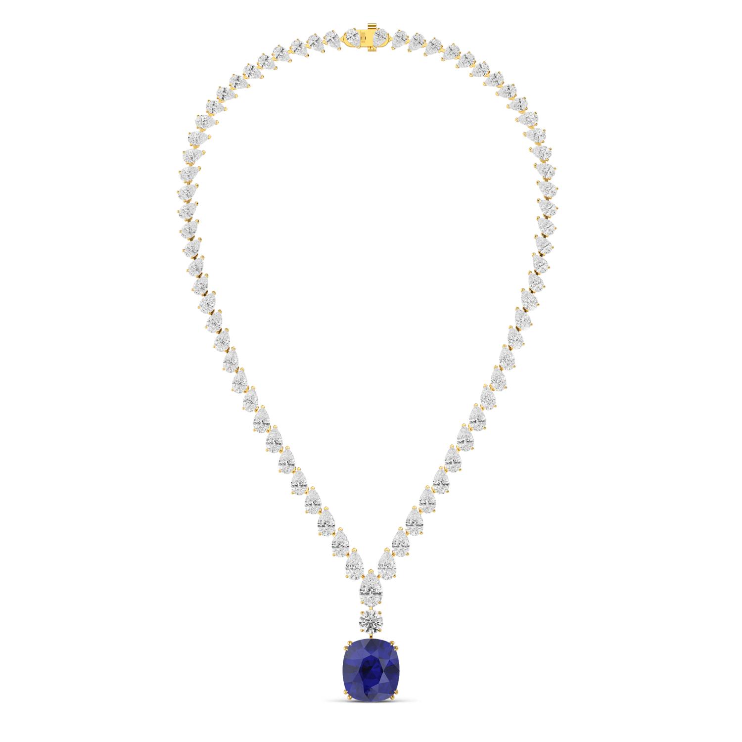 14K Yellow Gold Diamond Necklace