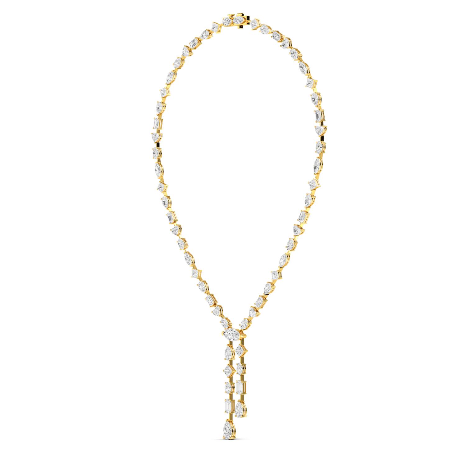 14K Yellow Gold Diamond Necklace