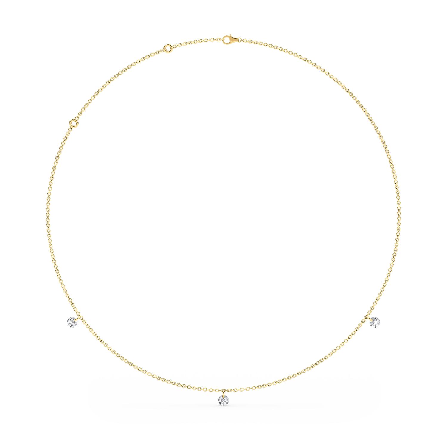 14K Yellow Gold Diamond Necklace