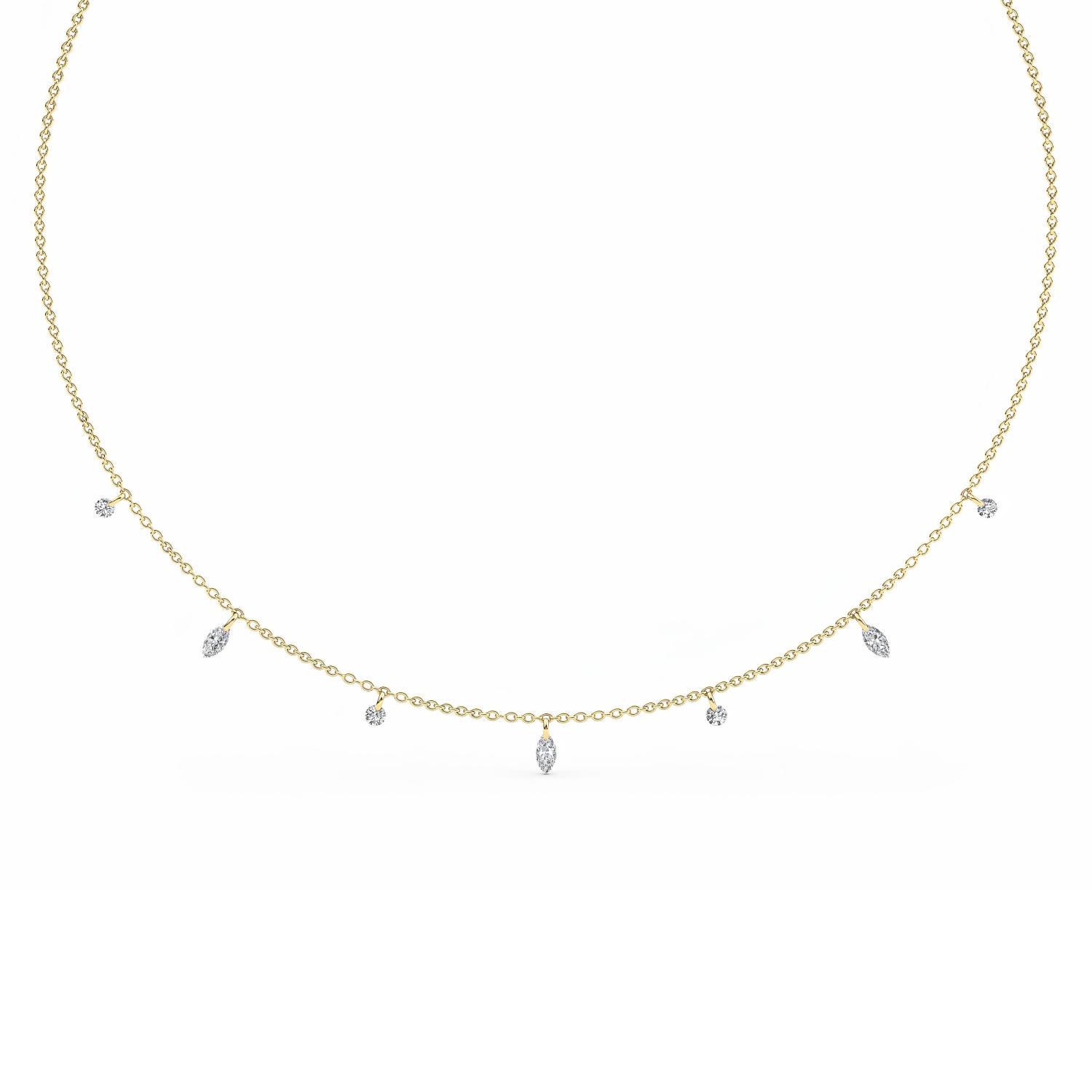 14K Yellow Gold Diamond Necklace