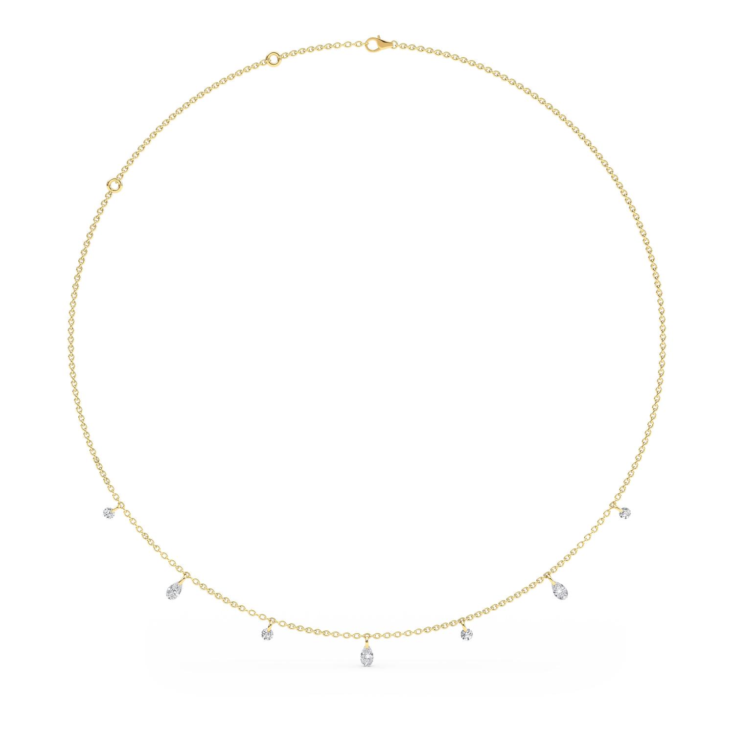 14K Yellow Gold Diamond Necklace