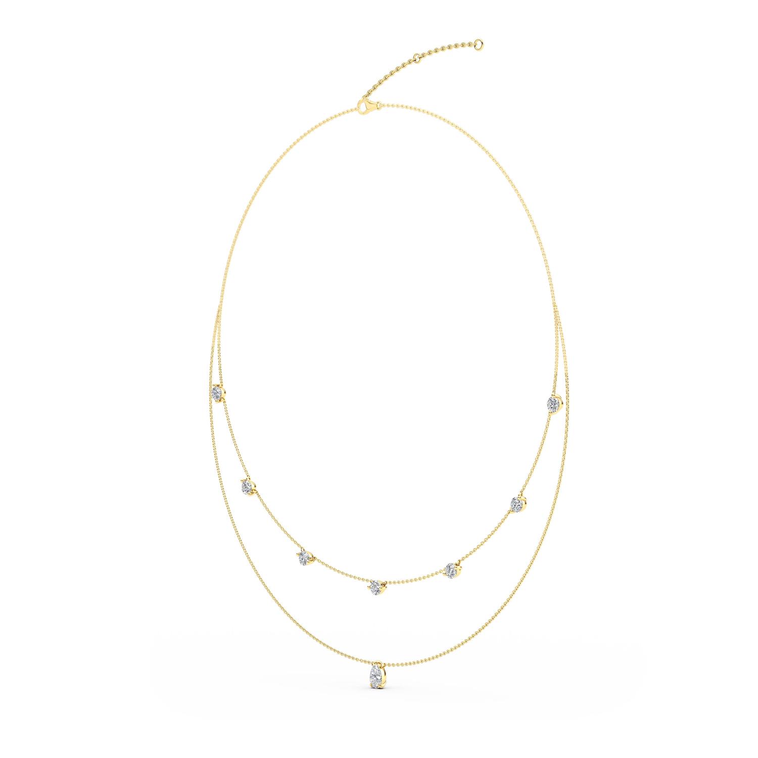 14K Yellow Gold Diamond Necklace